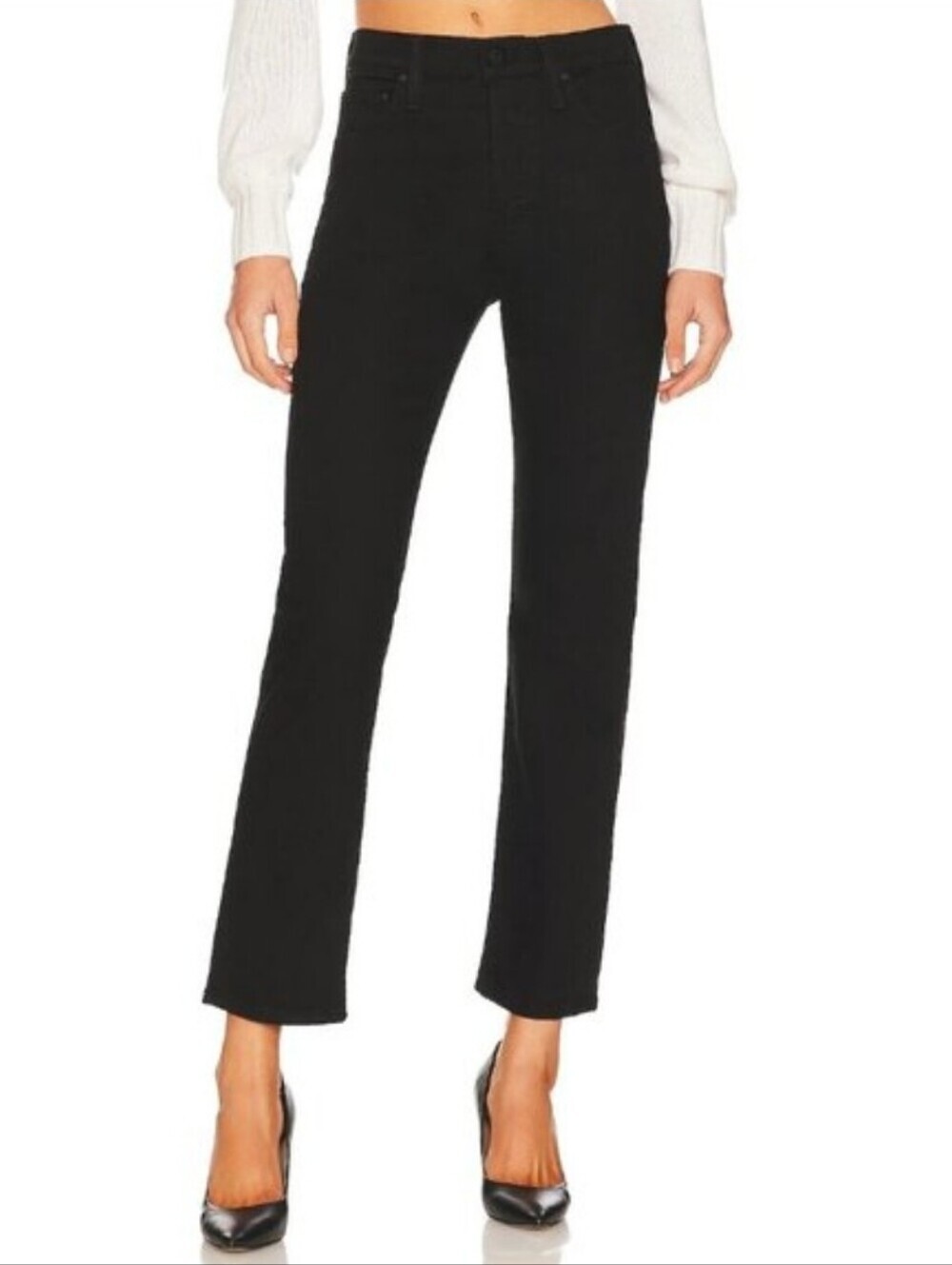 Mother THE TOMCAT ANKLE Lasting Impression Black Button-Fly Jeans Women's Sz 32